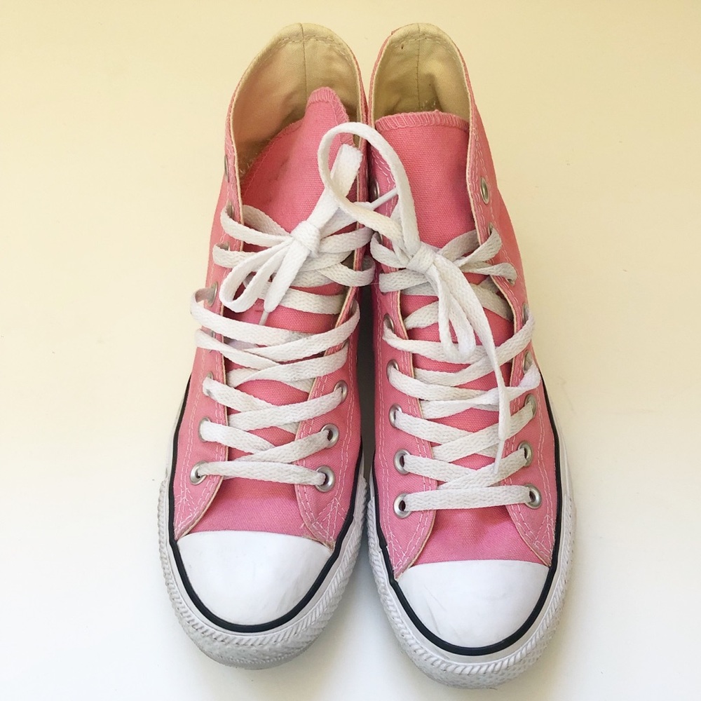 Pink high top converse all star bubblegum